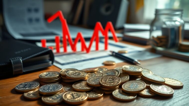 Queda do Bitcoin no primeiro trimestre: perdas de 22,2% e pressões sobre tesourarias